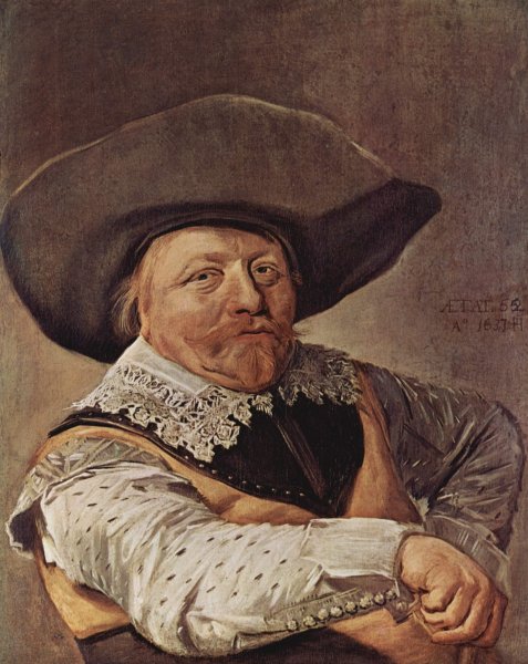 Portrait of a seated officer with arms propped